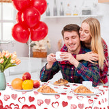 EVYIENEN 3 Pack Valentines Day Plastic Tablecloths,Disposable Red Pink Heart Love Rectangle Table Cover for Wedding Birthday Anniversary Engagement Weeding Party Supplies, 54x108 Inch