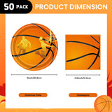 EVYIENEN 50 Pcs Basketball Plates and Napkins Party Supplies,Basketball Birthday Decorations Sports Decorations for Birthday Party Plates Favors-Serves 25