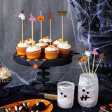 100PCS Halloween Cocktail Picks,4.7inch Halloween Toothpicks for Appetizers Natural Bamboo Cocktail Picks for Halloween Birthday Cake Party Decorations