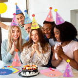 24PCS Colorful Party Hats for Happy Birthday Supplies Rainbow