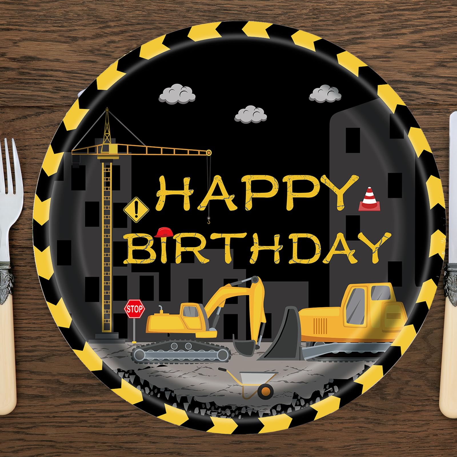EVYIENEN 50 PCS Fathers Day Paper Plates, 7inch Happy Birthday Father's Day Disposable Dessert Party Plates for Tableware Dinnerware Party Supplies