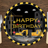 EVYIENEN 50 PCS Fathers Day Paper Plates, 7inch Happy Birthday Father's Day Disposable Dessert Party Plates for Tableware Dinnerware Party Supplies