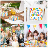 50PCS Happy Birthday Paper Napkins 13 x 13 Inches Luncheon Napkins Colourful Dots Cocktail Napkins Disposable Theme Tableware Party Decorations Supplies for Kids Baby Shower Party