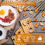 150PCS Thanksgiving Cocktail Picks,Autumn Theme Turkey Squirrel Pumpkin Maple Leaf Bamboo Cocktail Toothpicks Fruit Skewers Drink Dessert for Thanksgiving Day Party Decoration