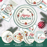 EVYIENEN 200 PCS Christmas Paper Plates and Napkins,Xmas Poinsettia Flower Tree Disposable Dinner Plates Party Dessert Plates for Christma Xmas Winter Party Supplies,Serves 50