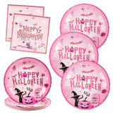 EVYIENEN 40pcs Halloween Paper Plates and Napkins, Halloween Party Supplies Disposable Napkins Set Disposable Plates Haunted House Design Dinnerware Tableware for Birthday Party Serves 20