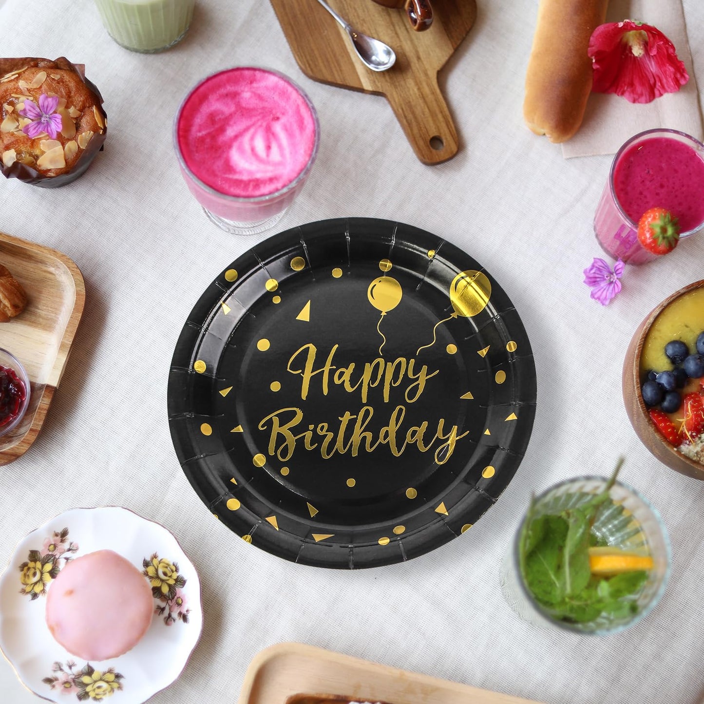 50Pcs Sage Green and Gold Paper Plates, 9 Inch Metallic Foil Polka Dot Disposable Dessert Plates for Graduation, Wedding and Holiday Parties