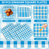 50PCS Red Square Paper Plates, 9-Inch Disposable Dinner Plates for Birthdays, Weddings & Baby Showers