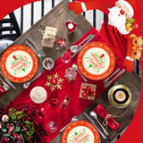 EVYIENEN 50 Pack Christmas Paper Plates - 7 inch Disposable Christmas Dessert Paper Dinnerware Dinner Plates for Xmas Holiday Party Dinnerware Party Supplies