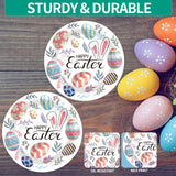 50PCS Happy Easter Bunny Paper Plates, 7-Inch Colorful Dessert Plates for Spring Parties & Table Decorations