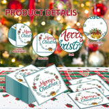 50pcs Merry Christmas Napkins Paper,13 x 13 Inch Disposable Christmas Cocktail Napkins,Holly Leaves Red Berries Napkin Dinnerware Sets for Winter Xmas Party Table Decorations Supplies Favors