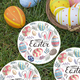 50PCS Happy Easter Bunny Paper Plates, 7-Inch Colorful Dessert Plates for Spring Parties & Table Decorations