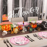 EVYIENEN 40pcs Halloween Paper Plates and Napkins, Halloween Party Supplies Disposable Napkins Set Disposable Plates Haunted House Design Dinnerware Tableware for Birthday Party Serves 20