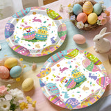 EVYIENEN 40Pcs Easter Paper Plates and Napkins Party Supplies - 9Inch Bunny Egg Plates and Napkins Disposable Dinner Tableware Set for Easter Spring Birthday Party Decorations, Serves 20