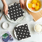 50pcs White Polka Dot Black Napkins, Disposable 2-Ply Cocktail & Happy Birthday Napkins, Polka Dot Party Decorations for Wedding Baby Shower Birthday Bridal Party