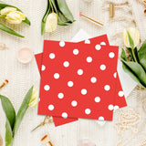50pcs White Polka Dot Red Napkins, Disposable 2-Ply Cocktail & Happy Birthday Napkins, Polka Dot Party Decorations for Wedding Baby Shower Birthday Bridal Party
