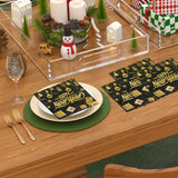 50Pcs New Year Napkins,Happy New Black Gold Foil Firework Disposable Guest Hand Towel Year Napkins Eve Party Supplies for 2026 Party Decorations