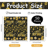 50Pcs New Year Napkins,Happy New Black Gold Foil Firework Disposable Guest Hand Towel Year Napkins Eve Party Supplies for 2026 Party Decorations