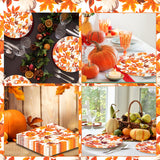 40Pcs Fall Paper Plates and Napkins,Thanksgiving Dessert Plates and Cocktail Napkins for Fall Thanksgiving Autumn Home Kitchen Birthday Party Supplies