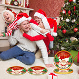 EVYIENEN 50pcs Christmas Paper Plates, 7 Inch Dessert Plates With Merry Christmas Letters, Party Decoration Supplies
