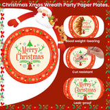 EVYIENEN 50 Pack Christmas Paper Plates - 7 inch Disposable Christmas Dessert Paper Dinnerware Dinner Plates for Xmas Holiday Party Dinnerware Party Supplies