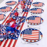 40 Pcs American Flag Patriotic Party Supplies, 9 Inch Plates & Napkins for 4th of July, Serves 20