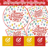 EVYIENEN 40 Pcs Valentines Plates and Napkins Party Supplies,9Inch Disposable Valentines Day Party Dessert Plates for Valentines Day Theme Birthday Party Supplies,Serve 20