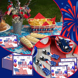 40Pcs 4th of July Napkins,American Flag Patriotic Disposable Luncheon Cocktail Paper Napkins for Independence Patriotic Party Supplies- 6.5 x 6.5 Inch