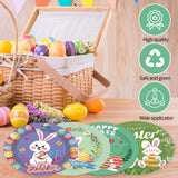 EVYIENEN 48 pcs Happy Easter Paper Plates,7Inch Dessert Plates Decorative Spring Bunny Egg Dinnerware Tableware for Easter Kids Adult Party Supplies Decorations(4 Designs)