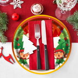 EVYIENEN 50pcs Christmas Paper Plates, 7 Inch Dessert Plates With Merry Christmas Letters, Party Decoration Supplies