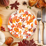 40Pcs Fall Paper Plates and Napkins,Thanksgiving Dessert Plates and Cocktail Napkins for Fall Thanksgiving Autumn Home Kitchen Birthday Party Supplies