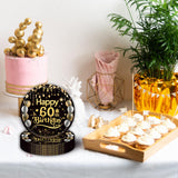 50Pcs 60th Birthday Paper Plates, 9 Inch Black and Gold Disposable Dessert Plates for Men and Women, 60th Birthday and Wedding Party