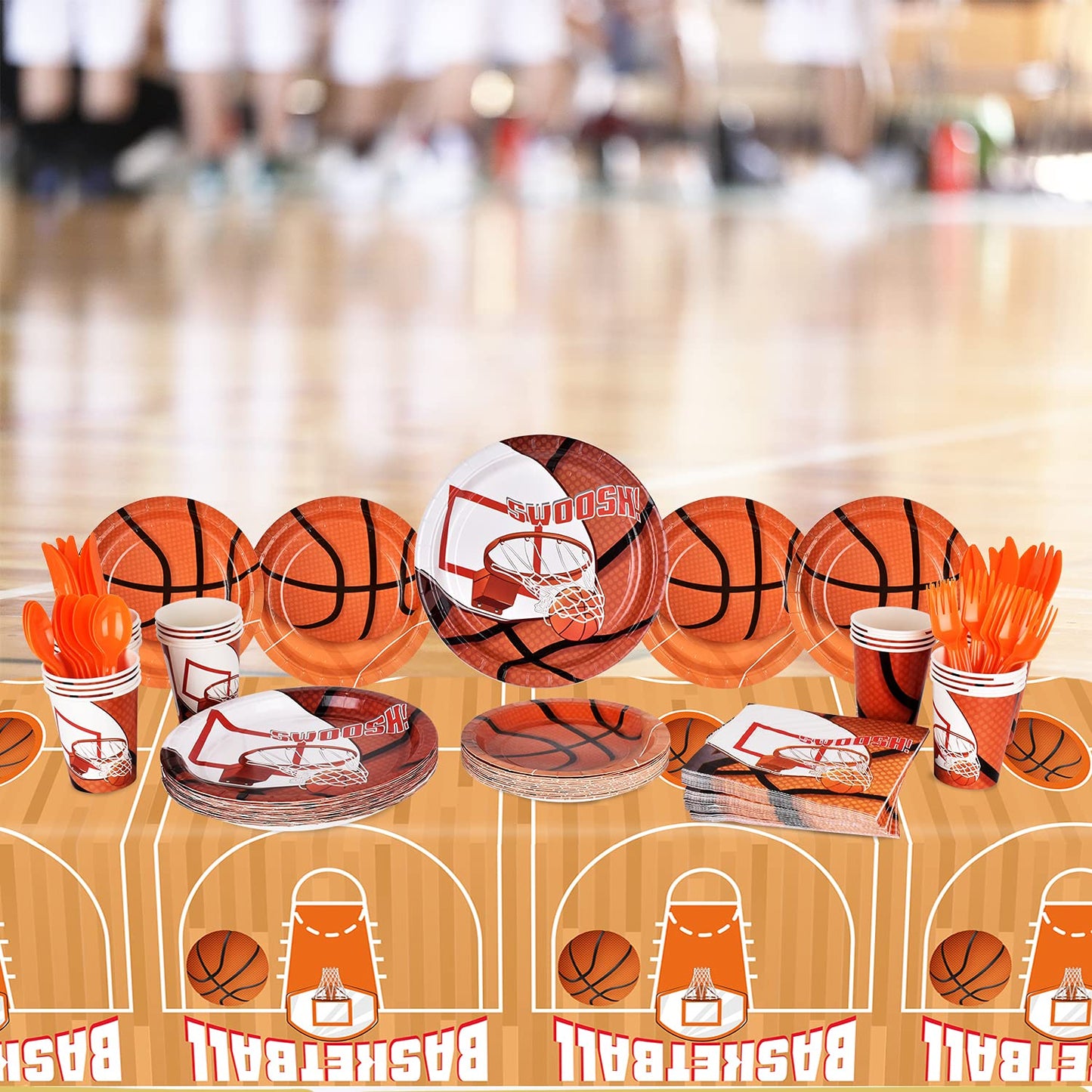 Gatherfun Basketball Party Supplies Paper Plates Napkins Cups Knives
