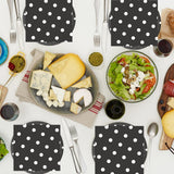 EVYIENEN 50PCS Black Polka Dot Paper Plates and Napkins Party Supplies, Black and White Party Plates and Napkins Tableware Set for Birthday Bridal & Baby Shower Wedding Party Decoration