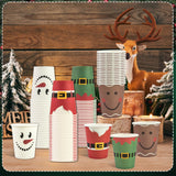 EVYIENEN 100 Pcs 9 oz Christmas Paper Cups,Xmas Disposable Coffee Cups,Nowflake Santa Snowman Elk Drinking Coffee Hot ColdTea Paper for Daily Use Holiday, Winter Party