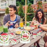 50PCS Strawberry Theme Birthday Party Tableware Set,Include Straw Paper Cups Plates and Napkins Set Disposable Party Supplies Decorations for Birthday Weddings Party Supplies