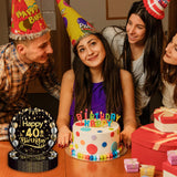 50Pcs 40th Birthday Paper Plates, 9 Inch Black and Gold Disposable Dessert Plates for Men and Women, 40th Birthday and Wedding Party