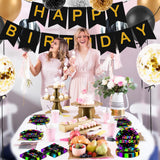 EVYIENEN 75Pcs Neon Birthday Plates and Napkins Party Supplies,7 Inch Neon Paper Plates and 6.5 Inch Napkins with 6.3 Inch Forks Disposable Tableware Set for Birthday Party Decorations,Serve 25
