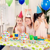 40PCS Happy Birthday Party Plates and Napkins,Includes Disposable Paper Plates and Napkins Birthday Dots Design Party Supplies for Adults and Kids Decorations (20 Guests )