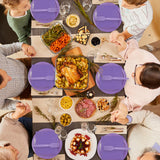 75Pcs Purple Paper Plates and Napkins Party Supplies Set,Purple Disposable Plates Party Supplies Includes Paper Napkins Forks Decorations for Birthday,Halloween,Christmas,Pumpkin,Fall,Serves 25