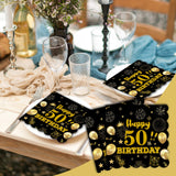 50pcs 40th Birthday Paper Napkins,13 x 13 inch Black and Gold Scalloped Dessert Cocktail Napkins Disposable Party Men Women Napkins 540th Birthday Decorations