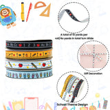 4 Rolls Back to School Ribbon for Crafts Wreath Bows Teacher Ribbon Ruler Ribbons for Wrapping Teacher Appreciation Gift School Theme Grosgrain Ribbons for DIY Supplies Party Supplies