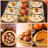 50 Pack Fall Paper Plates,7inch Disposable Fall Maple Leaf Paper Dinner Party Plates for Thanksgiving Pumpkins Birthday Holiday Family Gatherings Parties (Pumpkins)