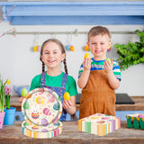50 Pcs Easter Paper Plates and Napkins, 7 Inch Colorful Bunny & Egg Tableware Set, Serves 25