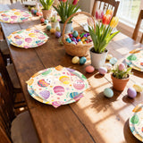 50 Pcs Easter Paper Plates and Napkins, 7 Inch Colorful Bunny & Egg Tableware Set, Serves 25