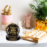 50Pcs 40th Birthday Paper Plates, 9 Inch Black and Gold Disposable Dessert Plates for Men and Women, 40th Birthday and Wedding Party