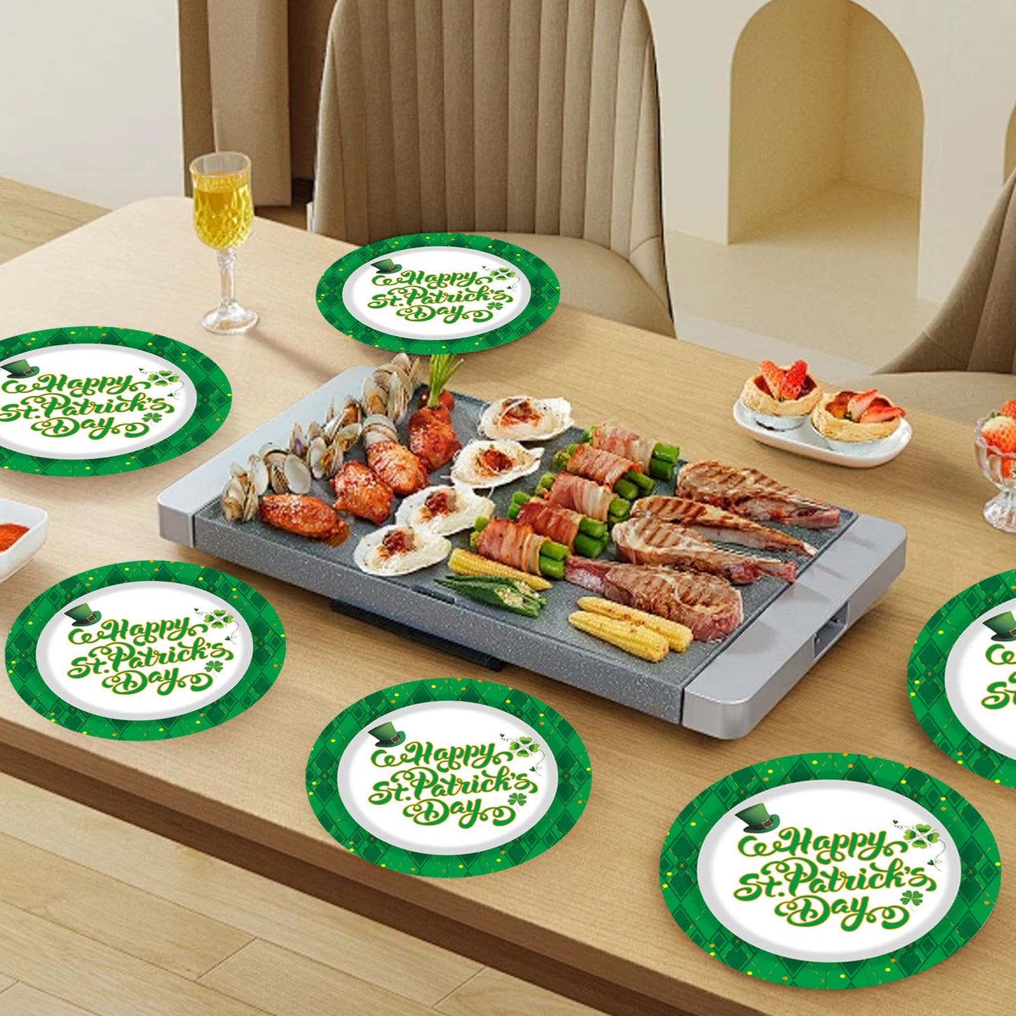 75 Pcs St Patrick's Day Plates and Napkins Supplies Set,Lucky Green Shamrock Theme Party Tableware Decorations Favors for Birthday Party Baby Shower St Patricks Day Decorations
