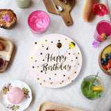 EVYIENEN Paper Plates, 50pcs Disposable Dessert Plates, White Gold Polka Dots, Biodegradable, Round, 7inch, for Birthday Decorations Party