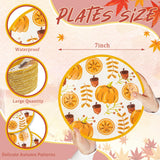 50 Pack Fall Paper Plates,7inch Disposable Fall Maple Leaf Paper Dinner Party Plates for Thanksgiving Pumpkins Birthday Holiday Family Gatherings Parties (Pumpkins)