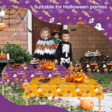EVYIENEN 3 Pack Happy Halloween Tablecloth,Halloween Cute Pumpkin Ghost Plastic Table Cloth Waterproof Disposable Rectangular for Halloweens Party Picnic Dinner Decor